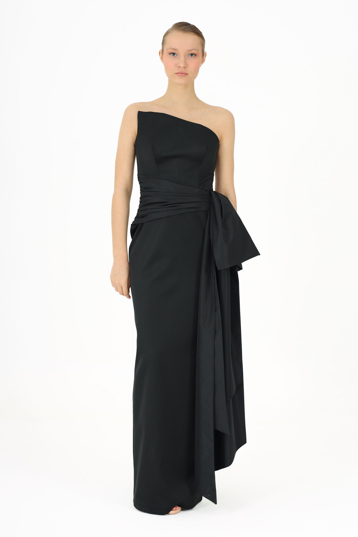 𝐉𝐄𝐍𝐍𝐀 Taffeta Bow Long Evening Dress