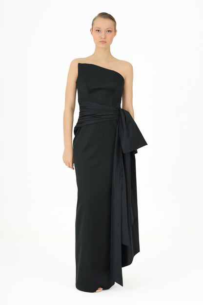 𝐉𝐄𝐍𝐍𝐀 Taffeta Bow Long Evening Dress