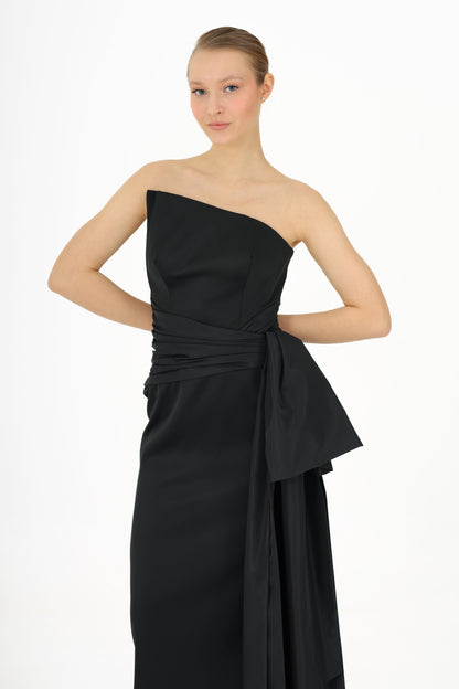 𝐉𝐄𝐍𝐍𝐀 Taffeta Bow Long Evening Dress